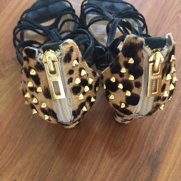 SCHULTZ Leopard studded heels Made in Brazil  7 - Picture 3 of 12